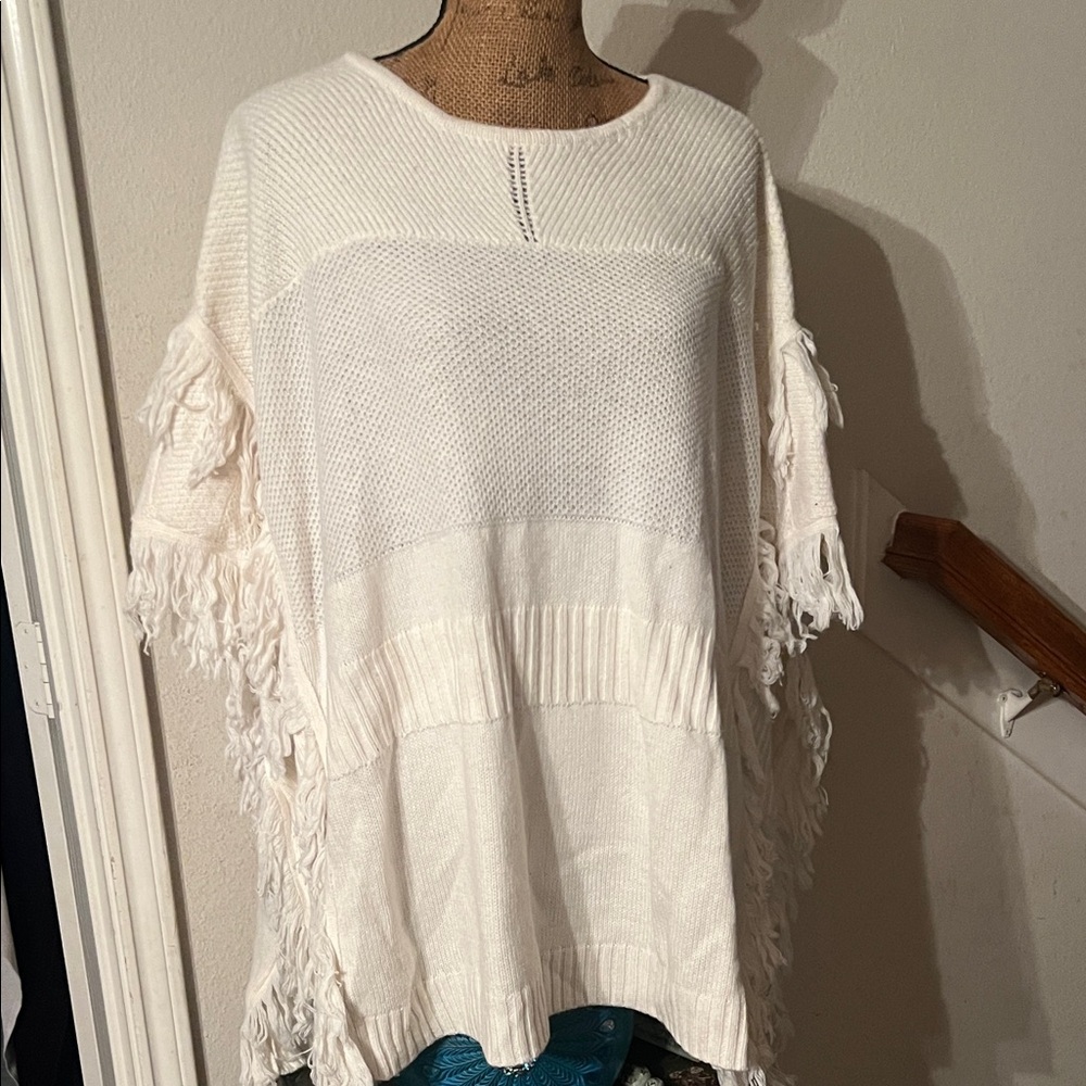 Black Label Cream Poncho Sweater